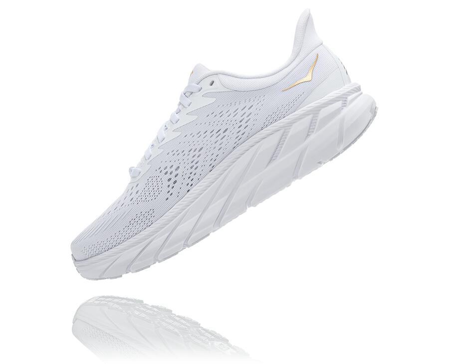 Running Shoes Mens - Hoka One One Clifton 7 - White - AMTUGRJ-70